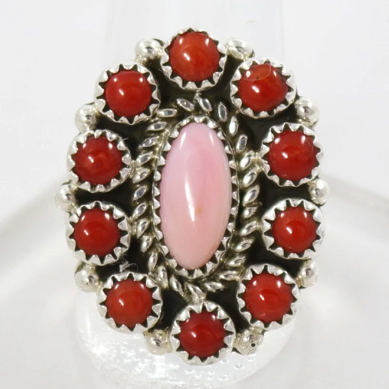 Mid-century rings-Coral Ring