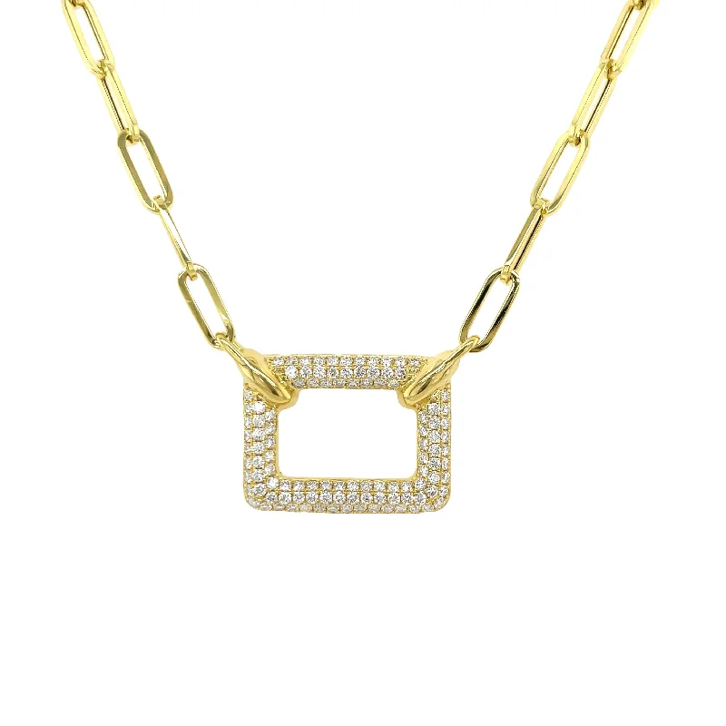 Old-world necklaces-Diamond Square Pendant Necklace