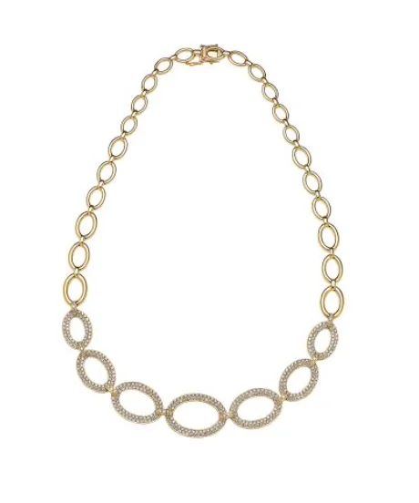 Peace sign necklaces-18kt Yellow Gold Diamond Fashion Necklace (5.09 ctw)