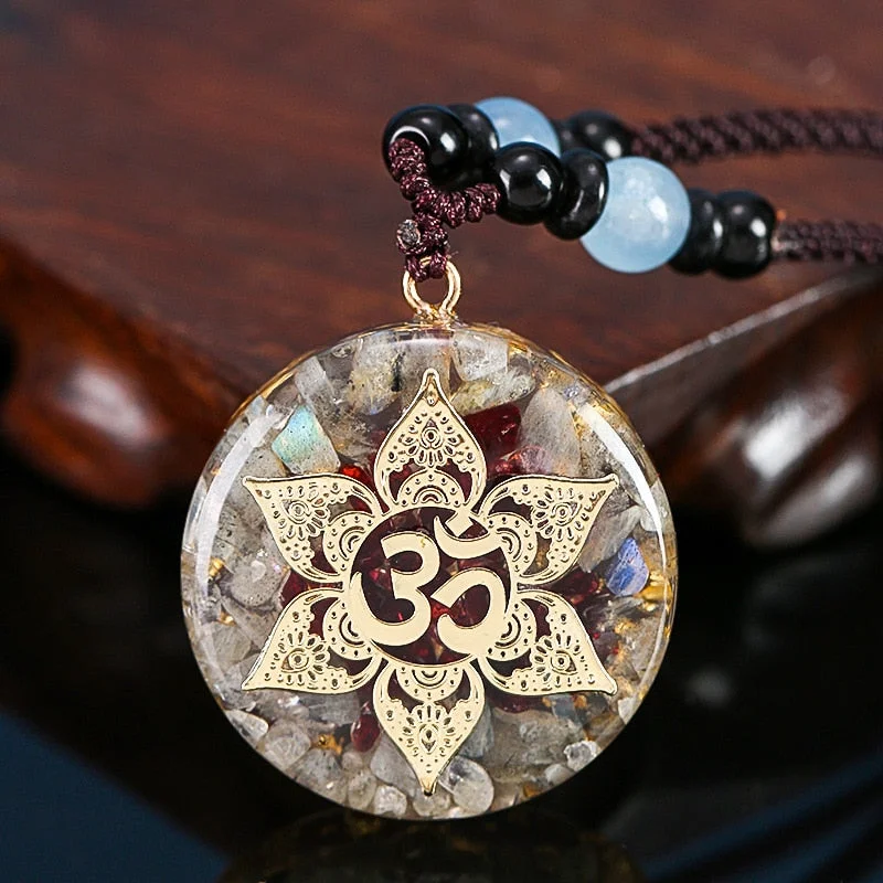 Curled wire necklaces-Spiritual Garnet Orgonite Necklace