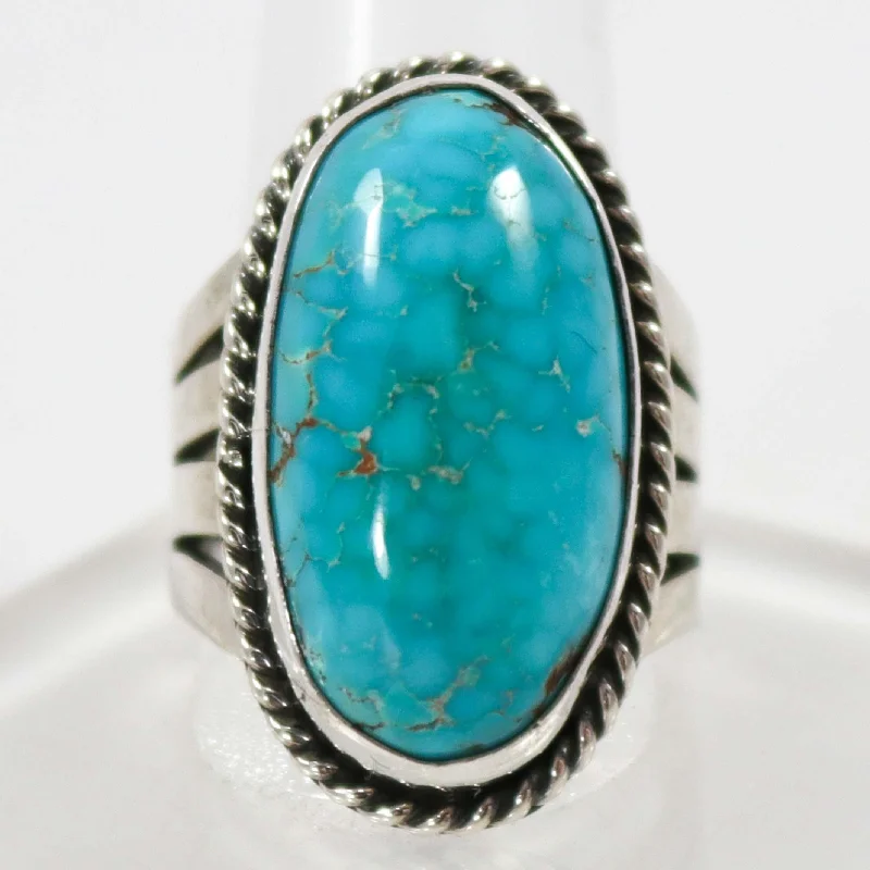 Coral inlay rings-Fox Turquoise Ring