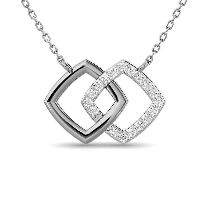 Sun pendant necklaces-Square Link Diamond Necklace