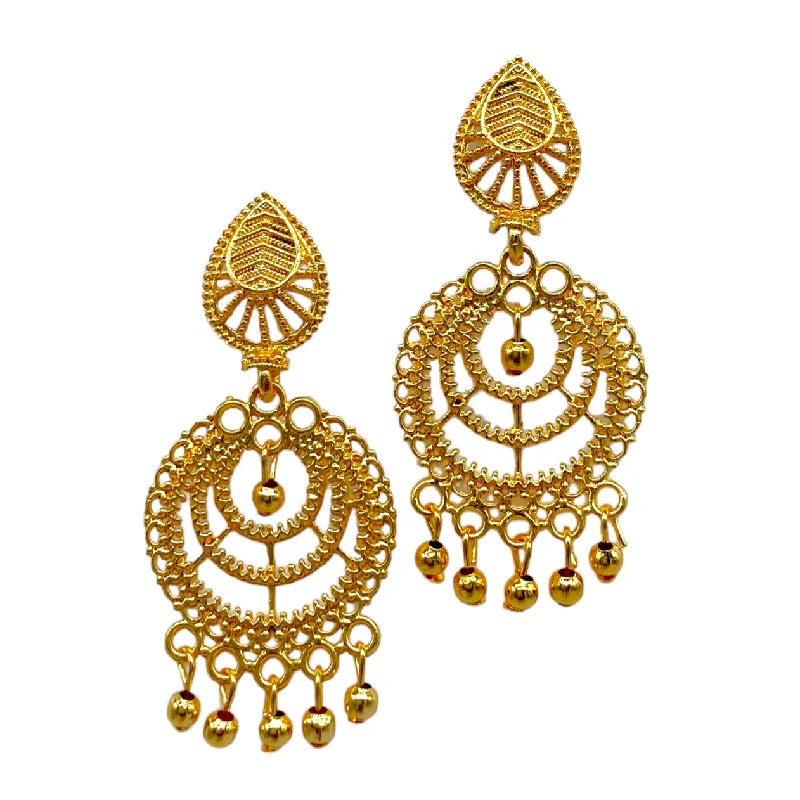 Plated silver rings-Small Chandbali Style Gold Earring