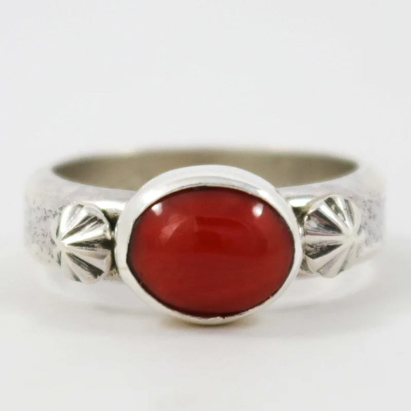 Natural wood rings-Coral Ring