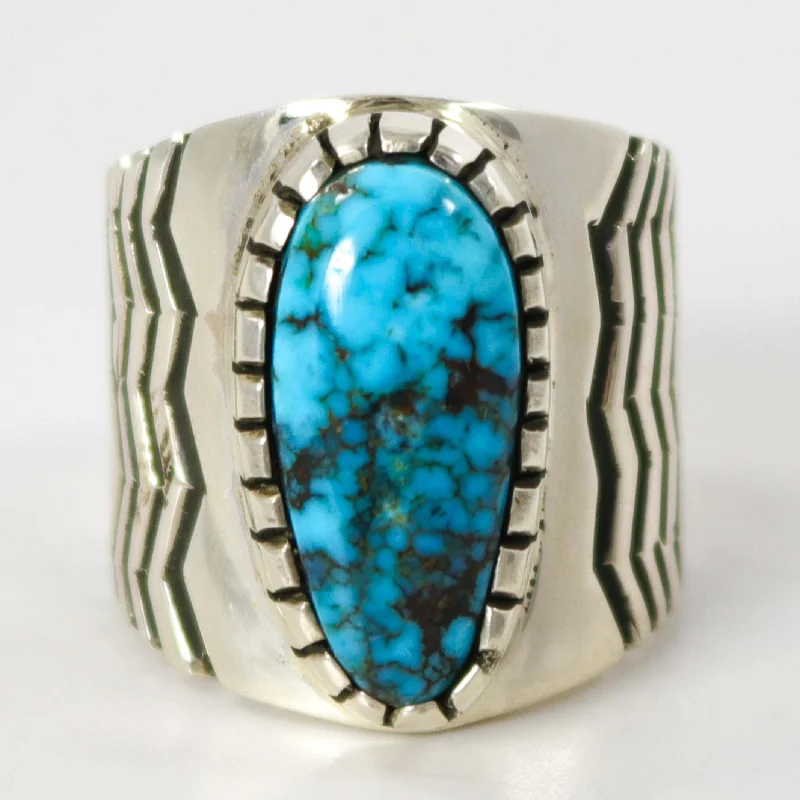 Peridot cut rings-Apache Blue Turquoise Ring