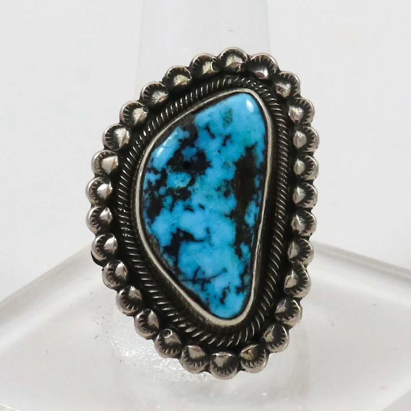 Stacked design rings-Kingman Turquoise Ring