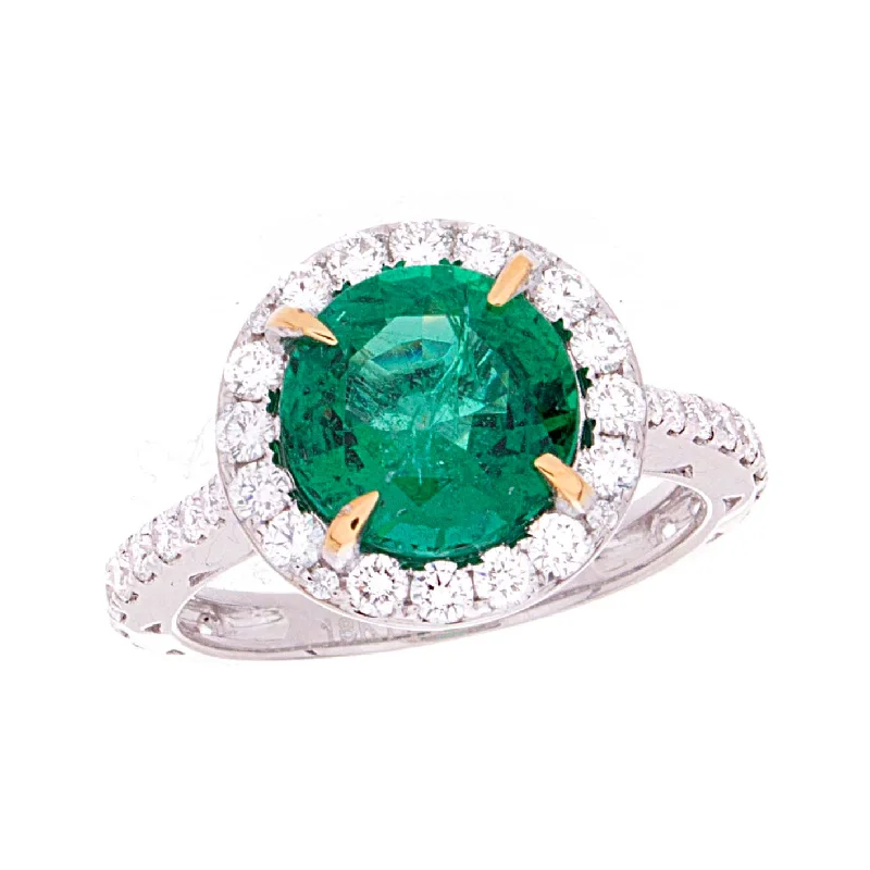 Rough band rings-Emerald Ring