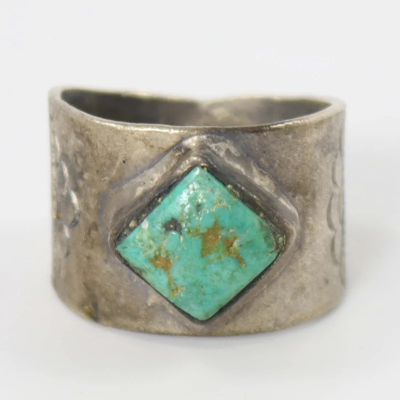 Zigzag style rings-Fox Turquoise Ring