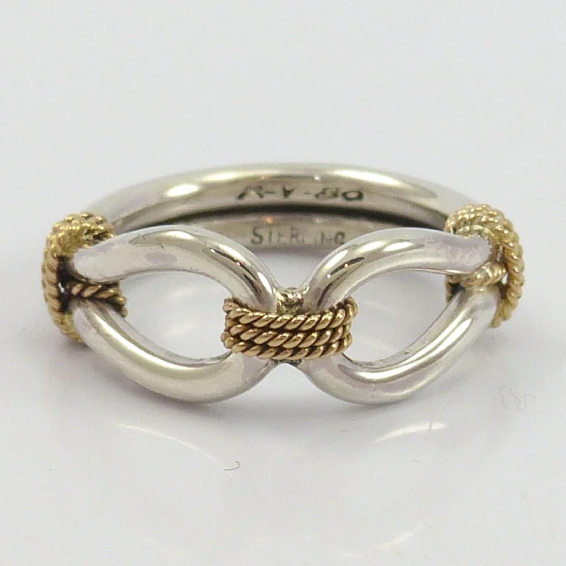 Frosted bead rings-Gold on Silver Horse Whisper Ring