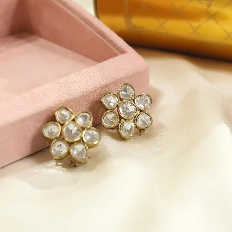 Two-tone earrings-Unique Ethnic Earrings with Premium Indian design Intricate Crystal for women