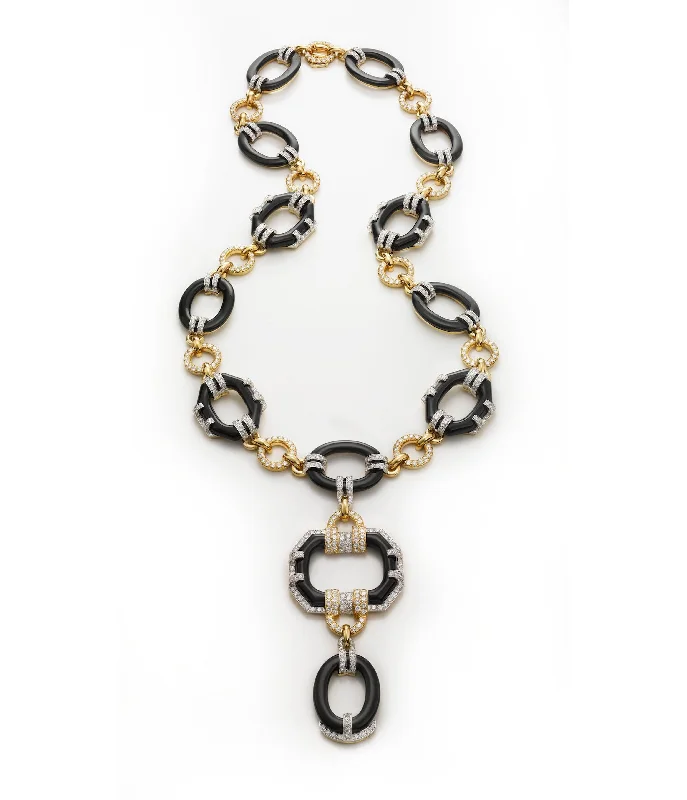 Woven chain necklaces-Streamline Open Oval Link Necklace