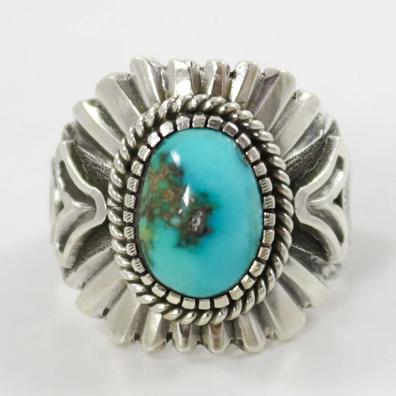 Garnet gem rings-Morenci Turquoise Ring