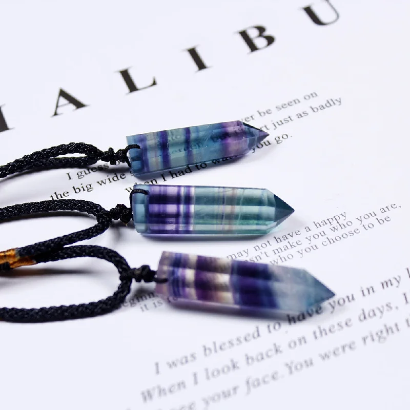 Spring clasp necklaces-Self-Control Rainbow Fluorite Necklace