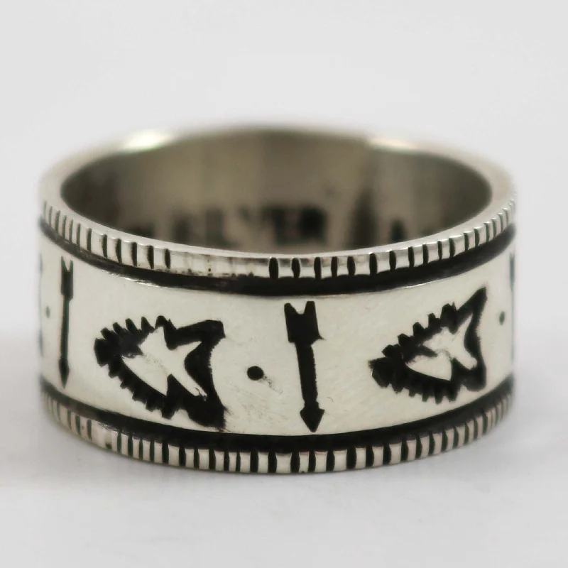 Monogram rings-Stamped Coin Silver Ring