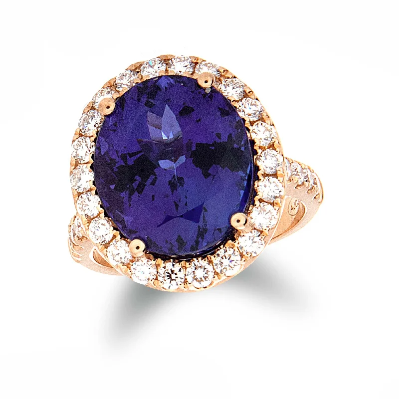 Retro lock rings-Tanzanite Ring