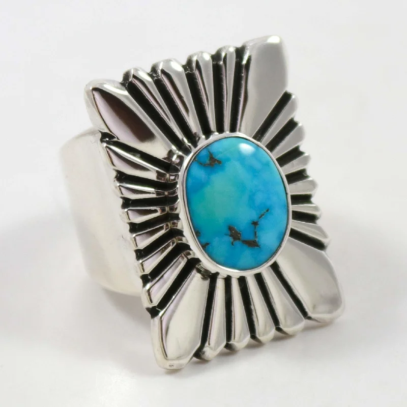 Retro cameo rings-Morenci Turquoise Ring