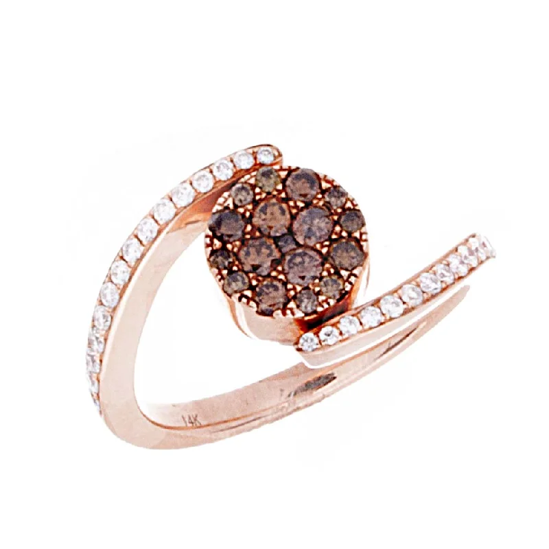 Threaded lace rings-Blue and Brown Diamond Reversable Ring