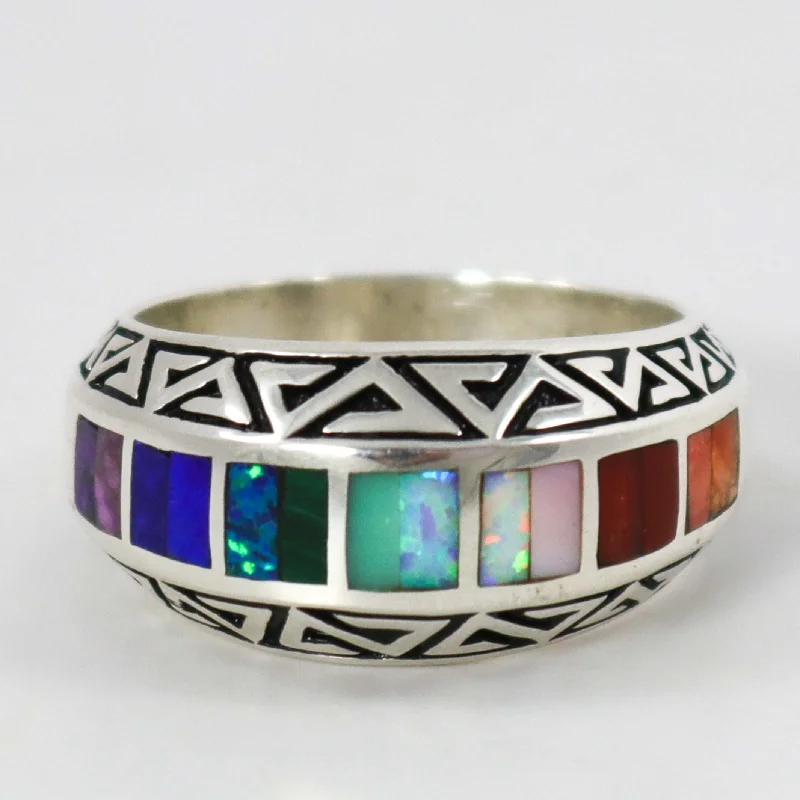 Rattan style rings-Rainbow Ring