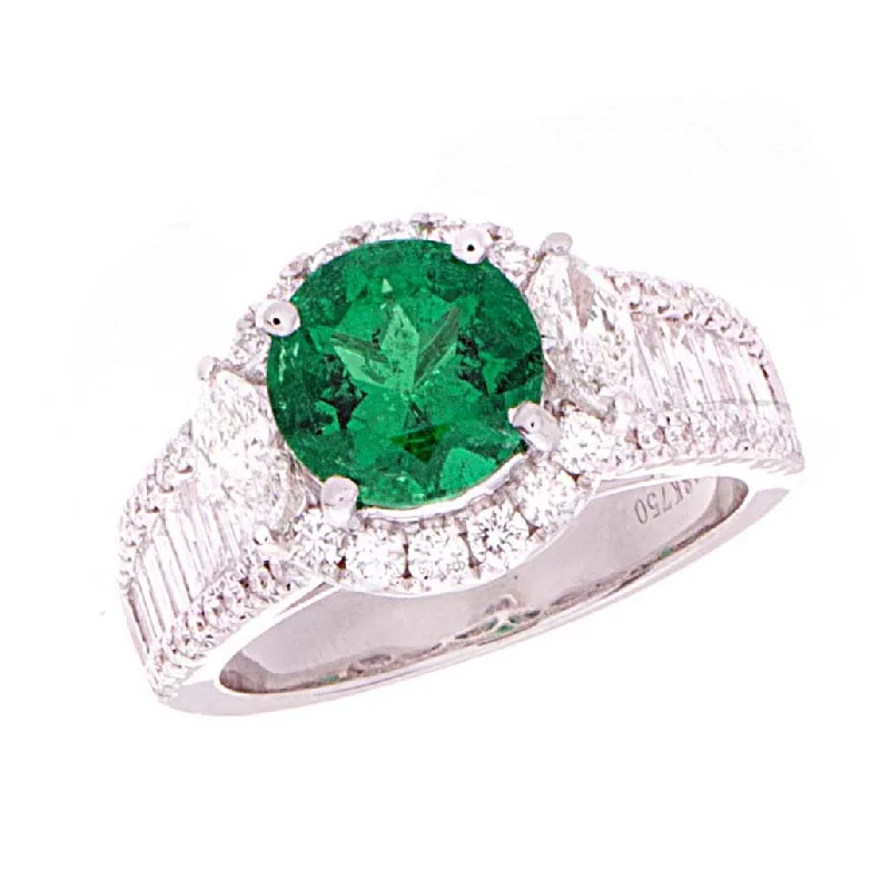 Thin stack rings-Emerald Ring