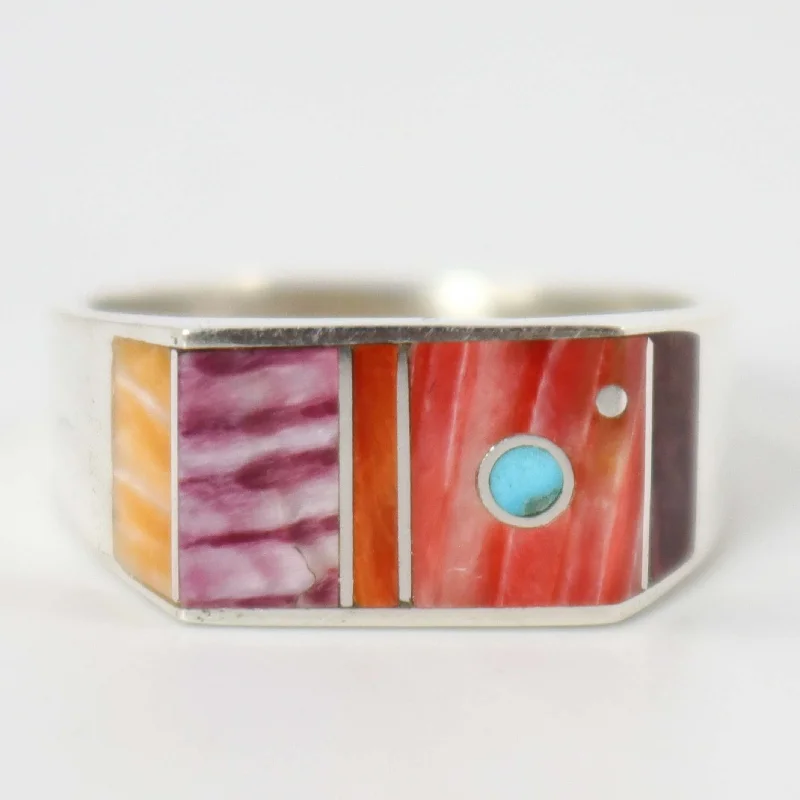 Half-moon rings-Inlay Ring