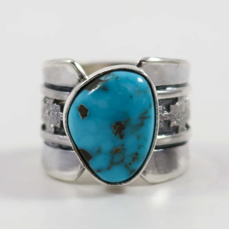 Endless loop rings-Blue Gem Turquoise Ring