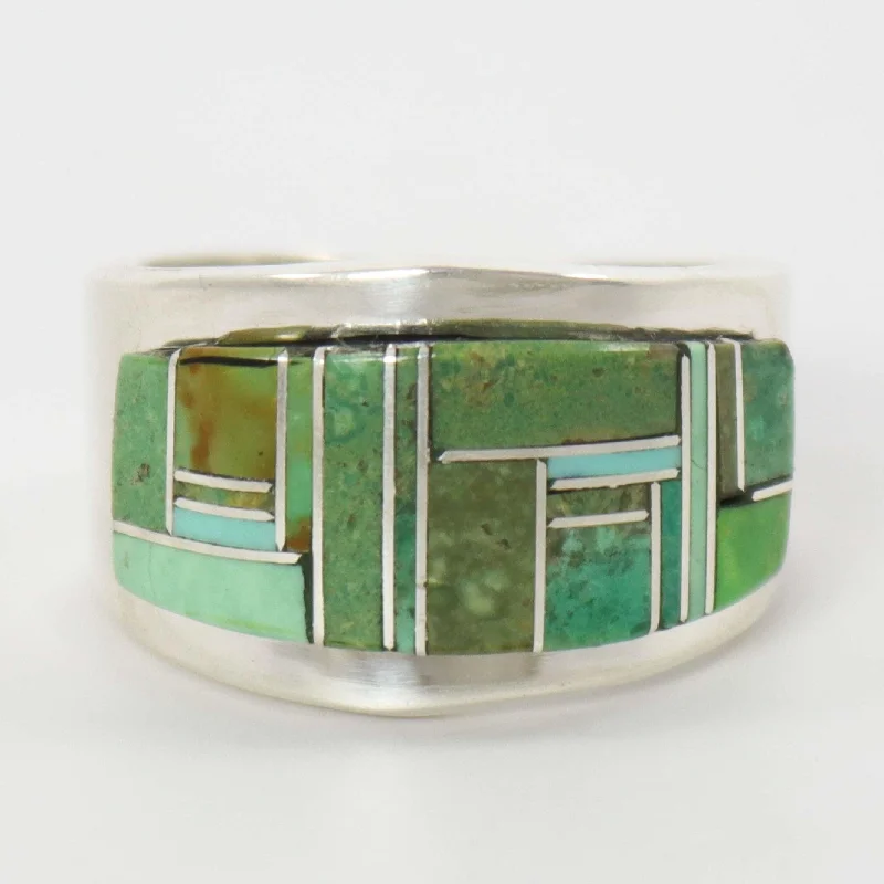 Large geometric rings-Turquoise Ring