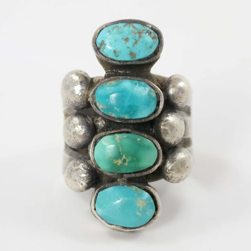 Custom letter rings-Fox Turquoise Ring