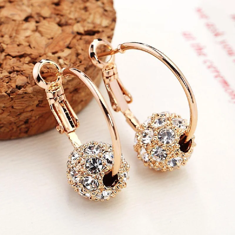 Fluid shape earrings-Crystal Ball Earrings