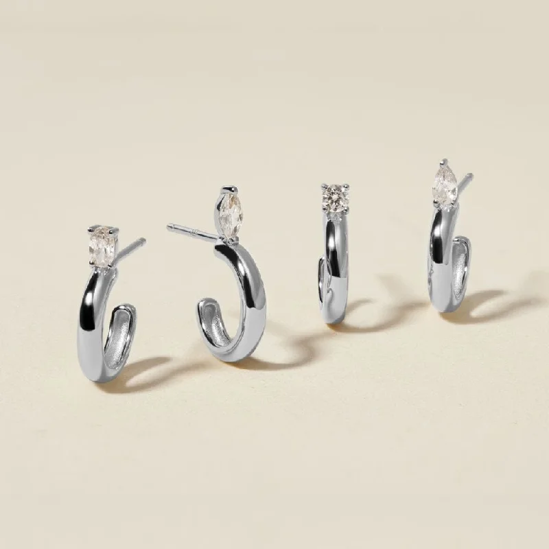 Wide band rings-Archa earring set