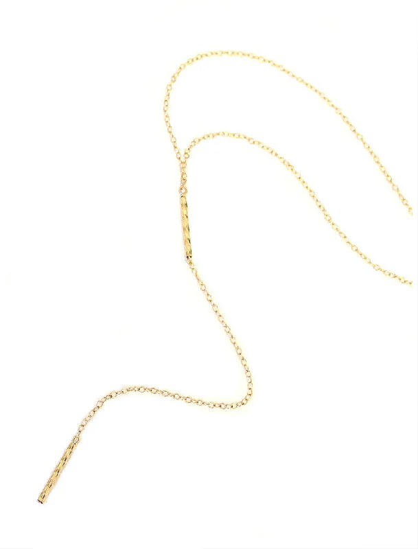 Love knot necklaces-GOLD Y Necklace