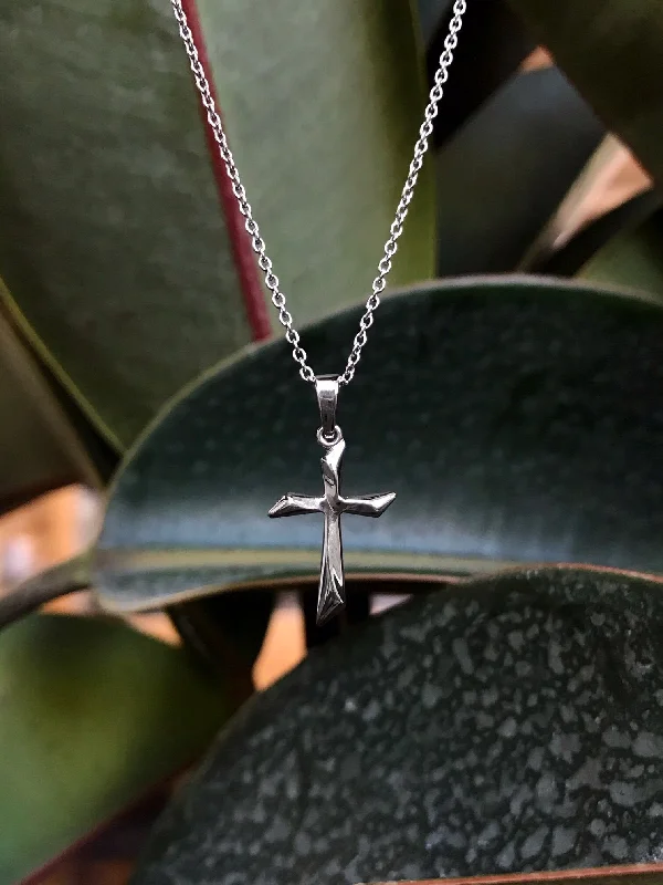 Horizontal bar necklaces-Twisted Cross Necklace