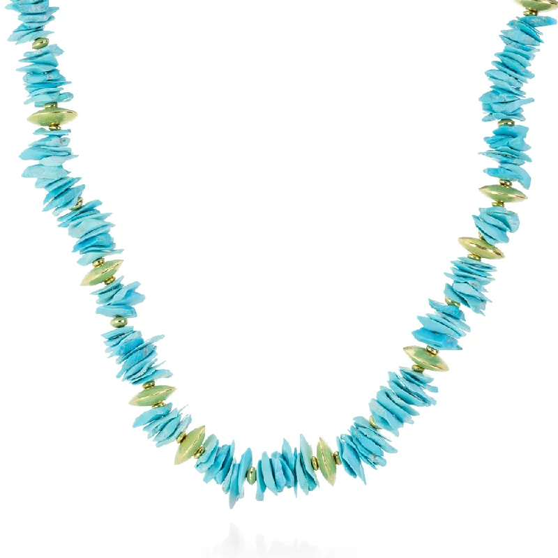 Agate slice necklaces-Turquoise Slice Necklace