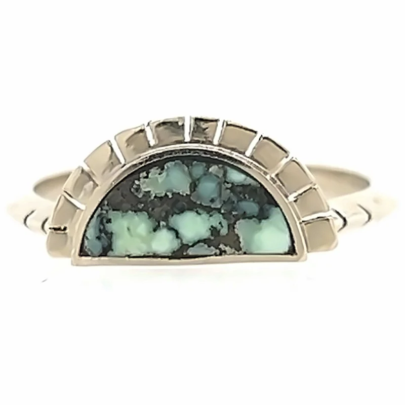 Retro wedding rings-Angel Wing Variscite Selene Ring