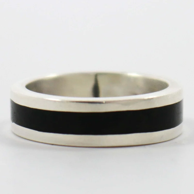 Monthly birthstone rings-Black Coral Ring