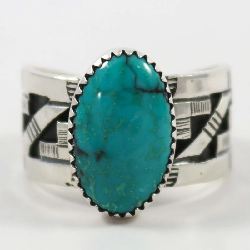 Retro wedding rings-Kingman Turquoise Ring