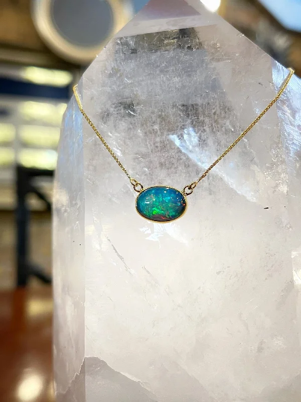 Stretch cord necklaces-Ethiopian Opal Necklace