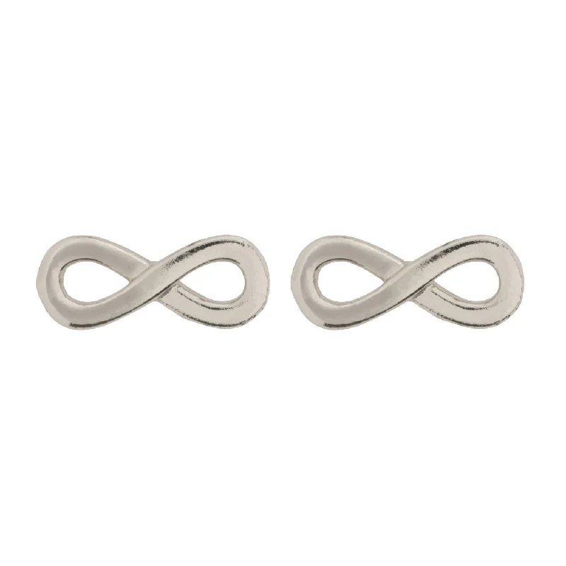 Slim threader earrings-Noa - Small Infinity Stud Earring