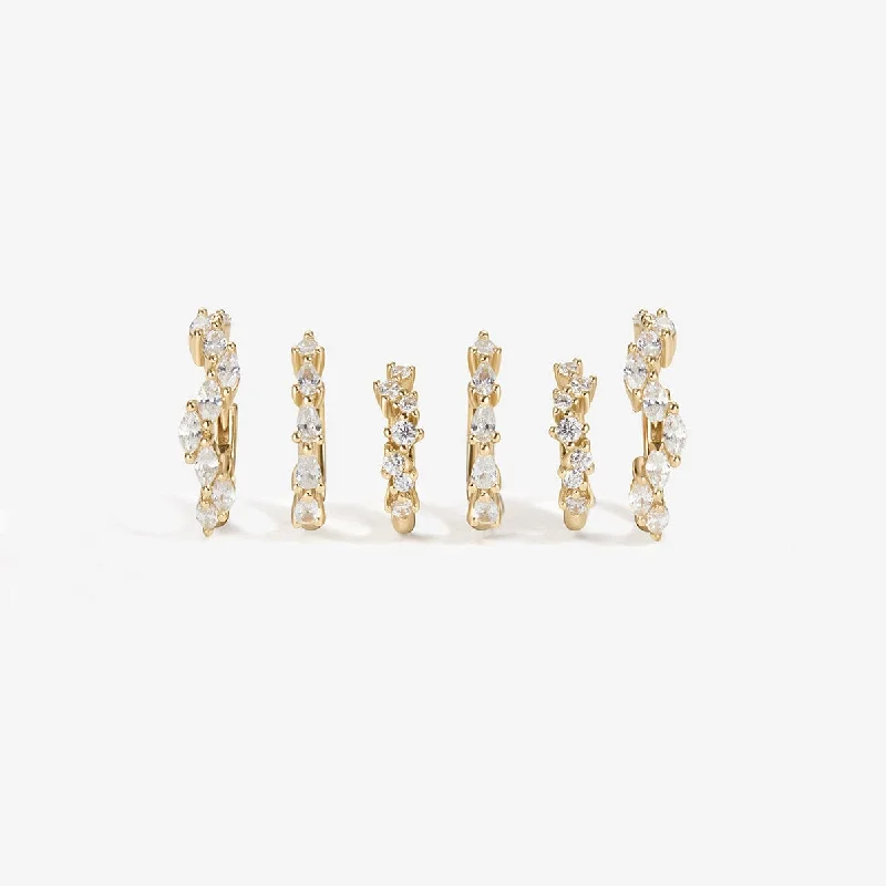 Tassel edge rings-Tran 6-piece earring set