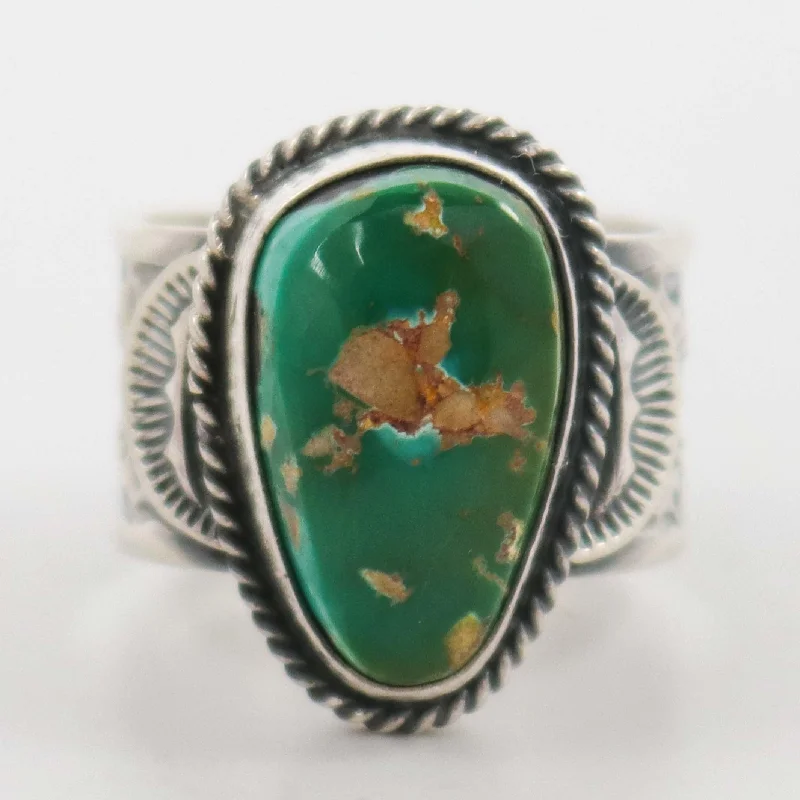 Rough band rings-Royston Turquoise Ring