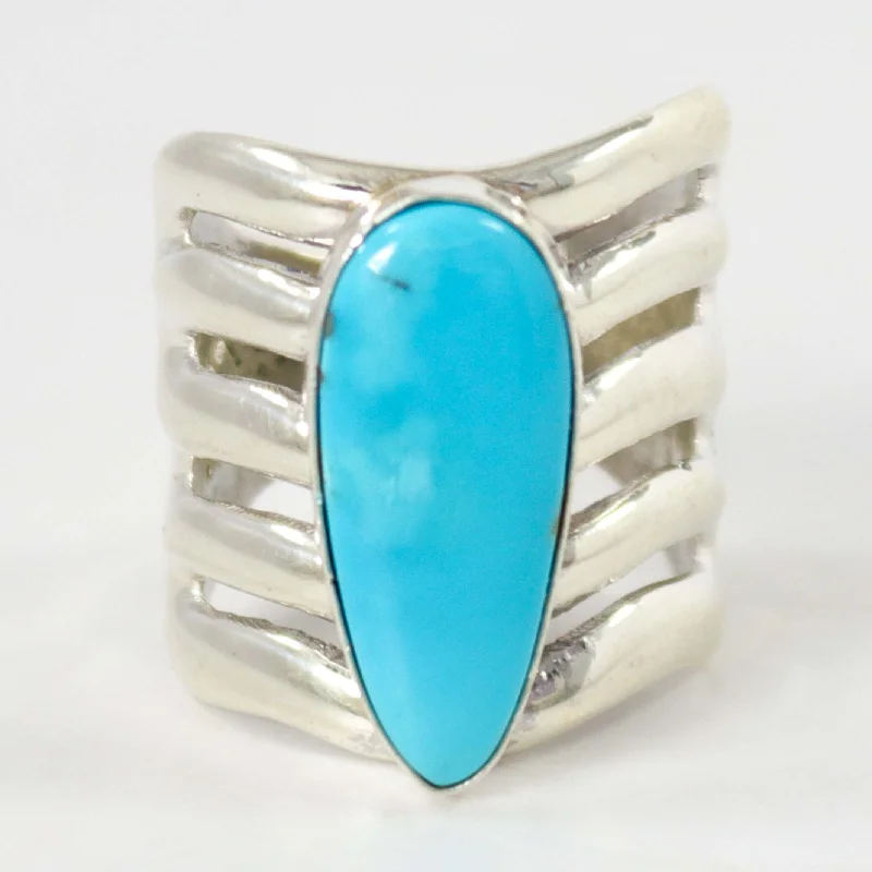 Wide band rings-Turquoise Ring