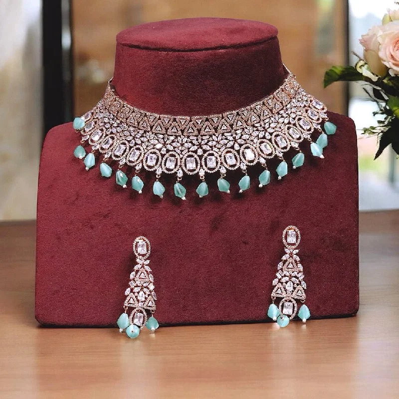 Classic pearl earrings-Silver Mint Pakistani Choker Earrings Set, Pakistani Silver Jewelry Set, Wedding Choker Set, Punjabi Bridal Choker Set, Punjabi Wedding Jewelry Set