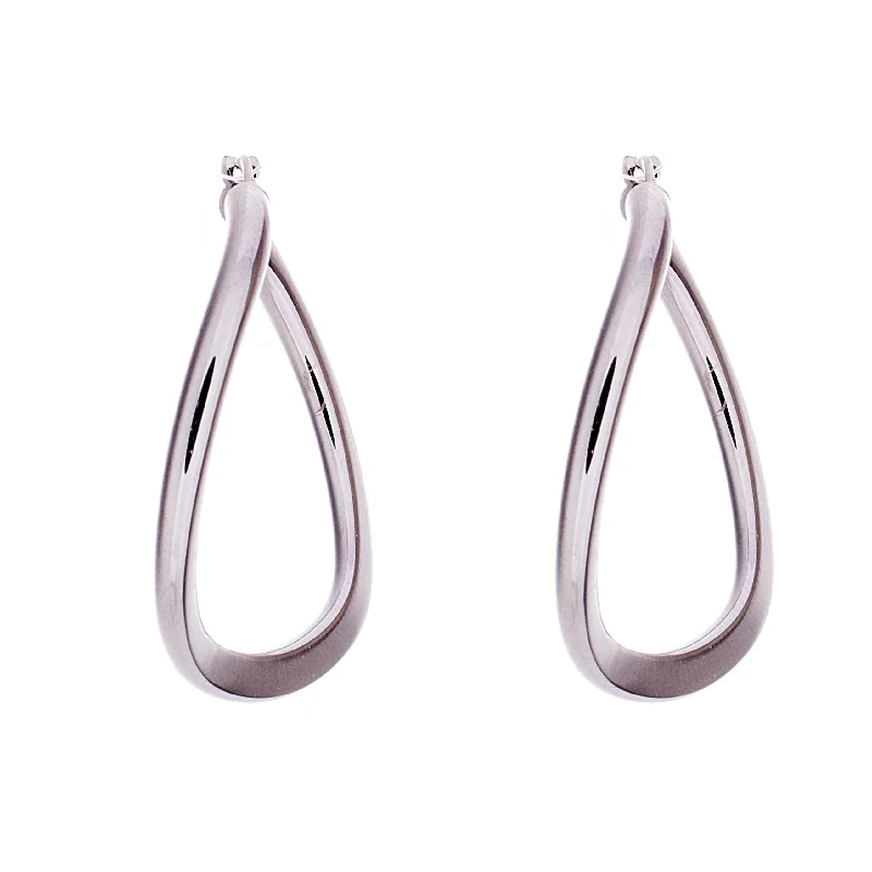 Circular gem rings-White Gold Earring