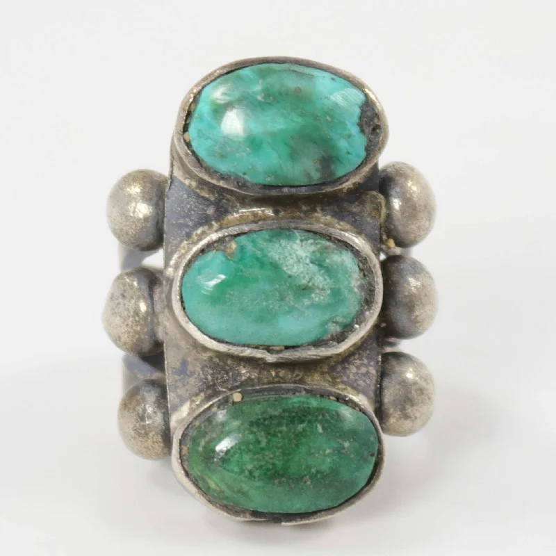 Aquamarine rings-Fox Turquoise Ring