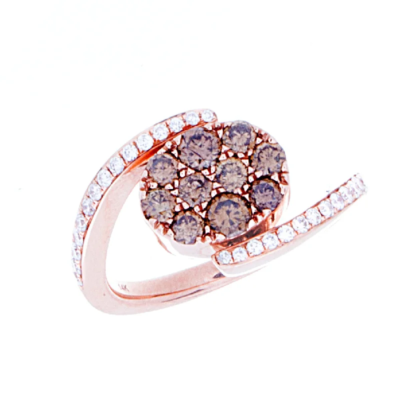 Sleek modern rings-Blue and Brown Diamond Reversable Ring