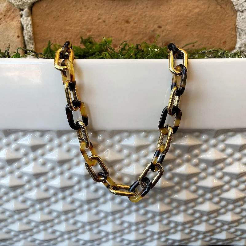 Arabic style necklaces-Tortoise Shell Link Necklace