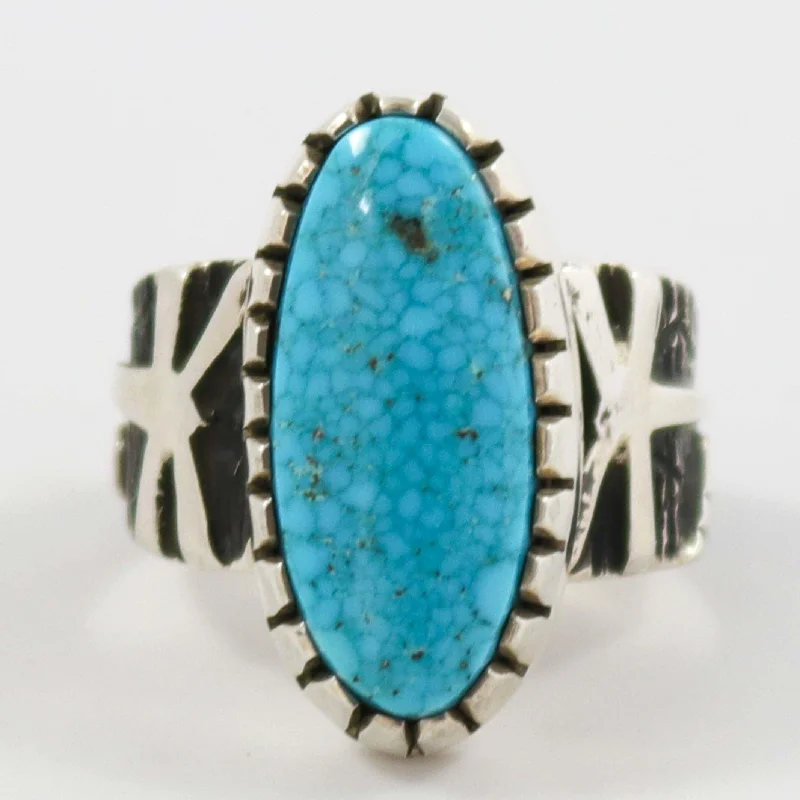 Hidden clasp rings-Morenci Turquoise Ring