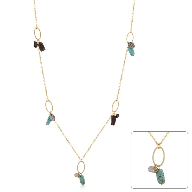 Hexagonal gem necklaces-N01241GW-V01