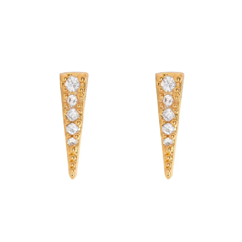 Hand-drawn earrings-Eliza - Spike Crystal Ear Studs