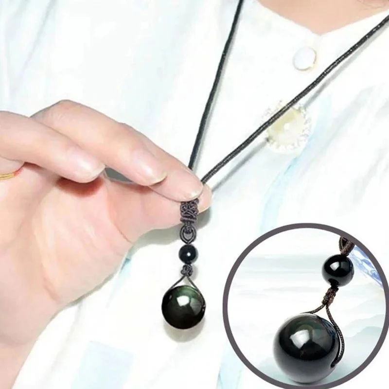 Oversized gem necklaces-Obsidian Thermotherapy Detox Necklace