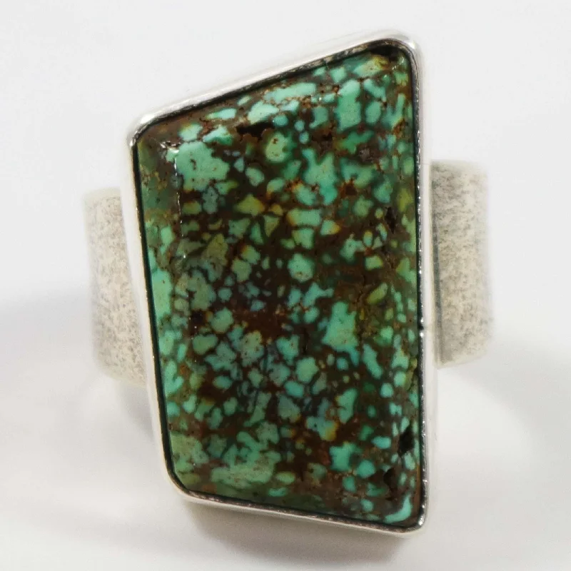 Flower carved rings-Patagonia Turquoise Ring